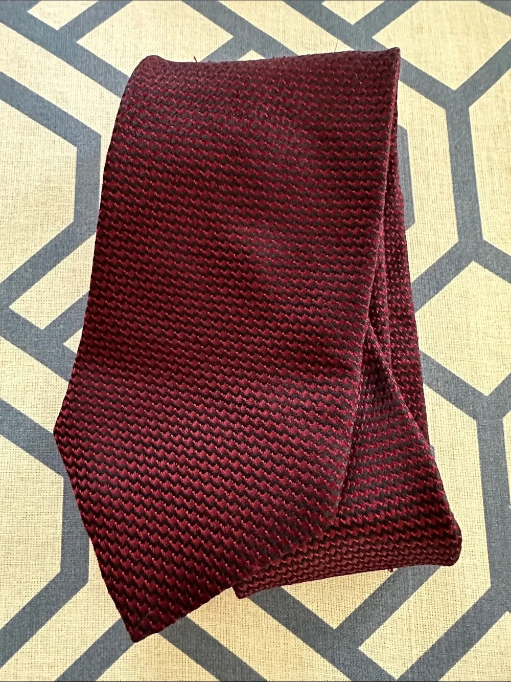 Men's Vintage Nautica Burgundy Tie - 100% Silk